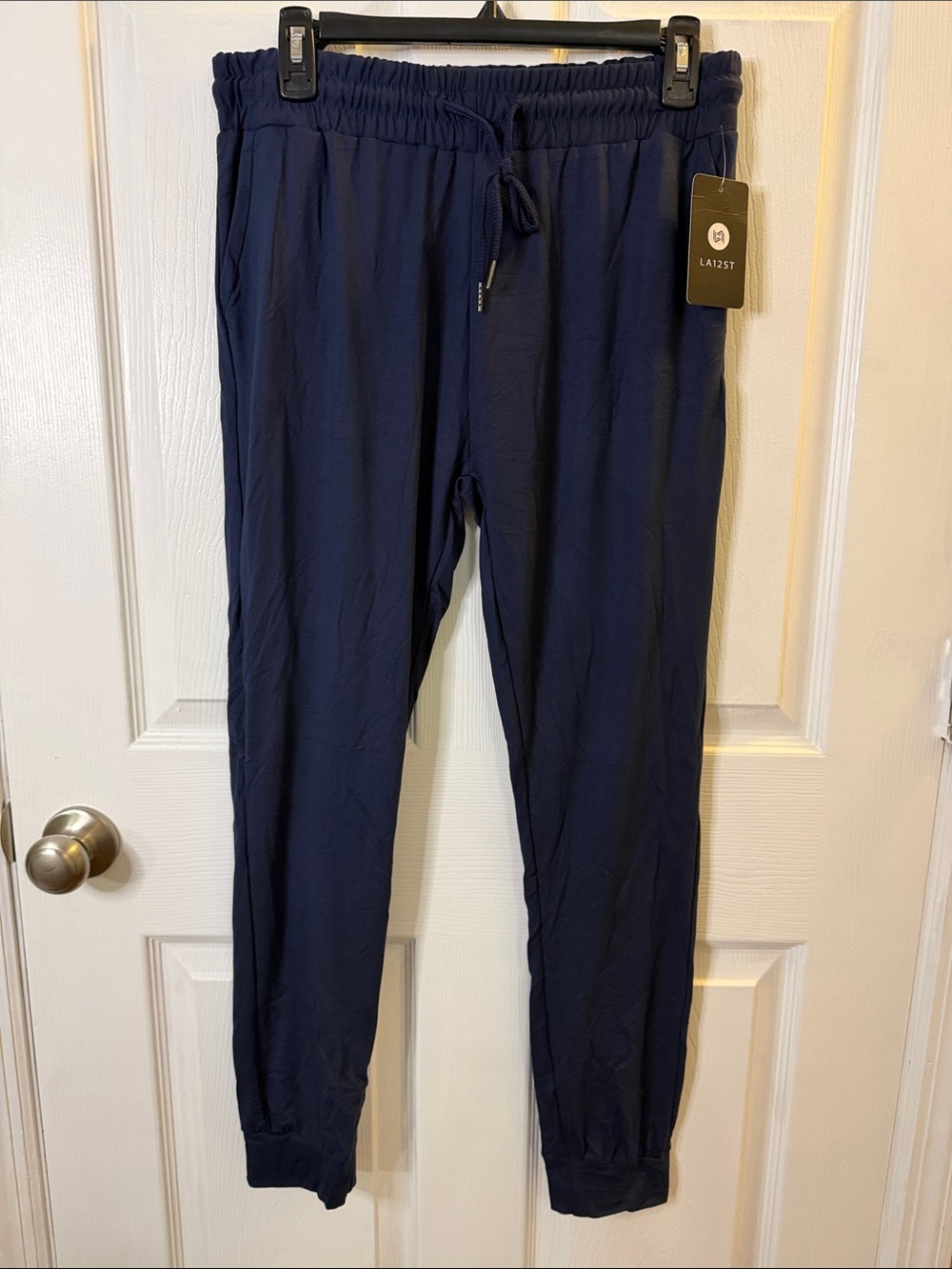 Women's Navy Drawstring Pajama Joggers